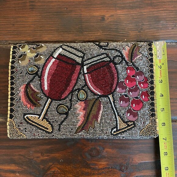 Mary Frances Wine Time Beaded Crossbody Clutch - Picture 6 of 6